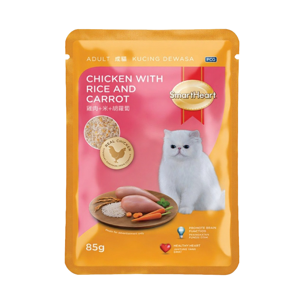 SmartHeart Cat Pouch - Chicken With Rice And Carrot (85g)